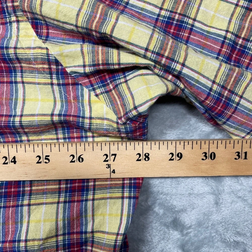 Polo‎ Ralph Lauren Blake Shirt Mens XXL Yellow Plaid Short Sleeve Button Down